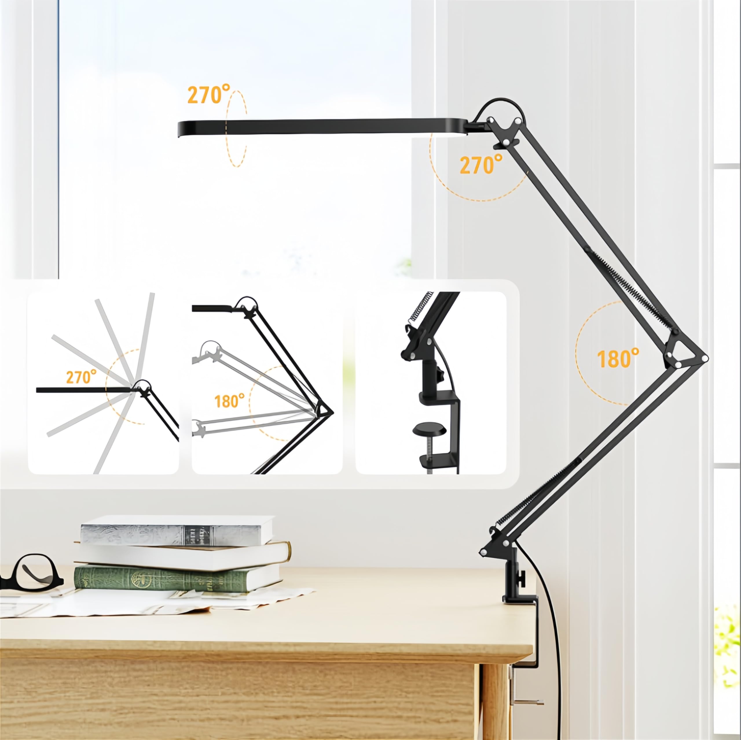SKYLEO desk lamp rotatable head for angled light