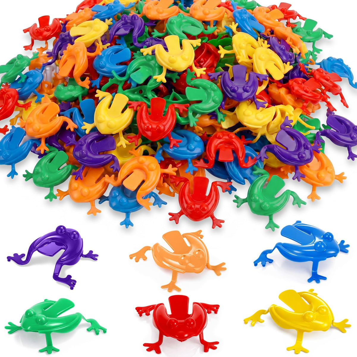 Skylety 12 piece jumping frog toy packaging view