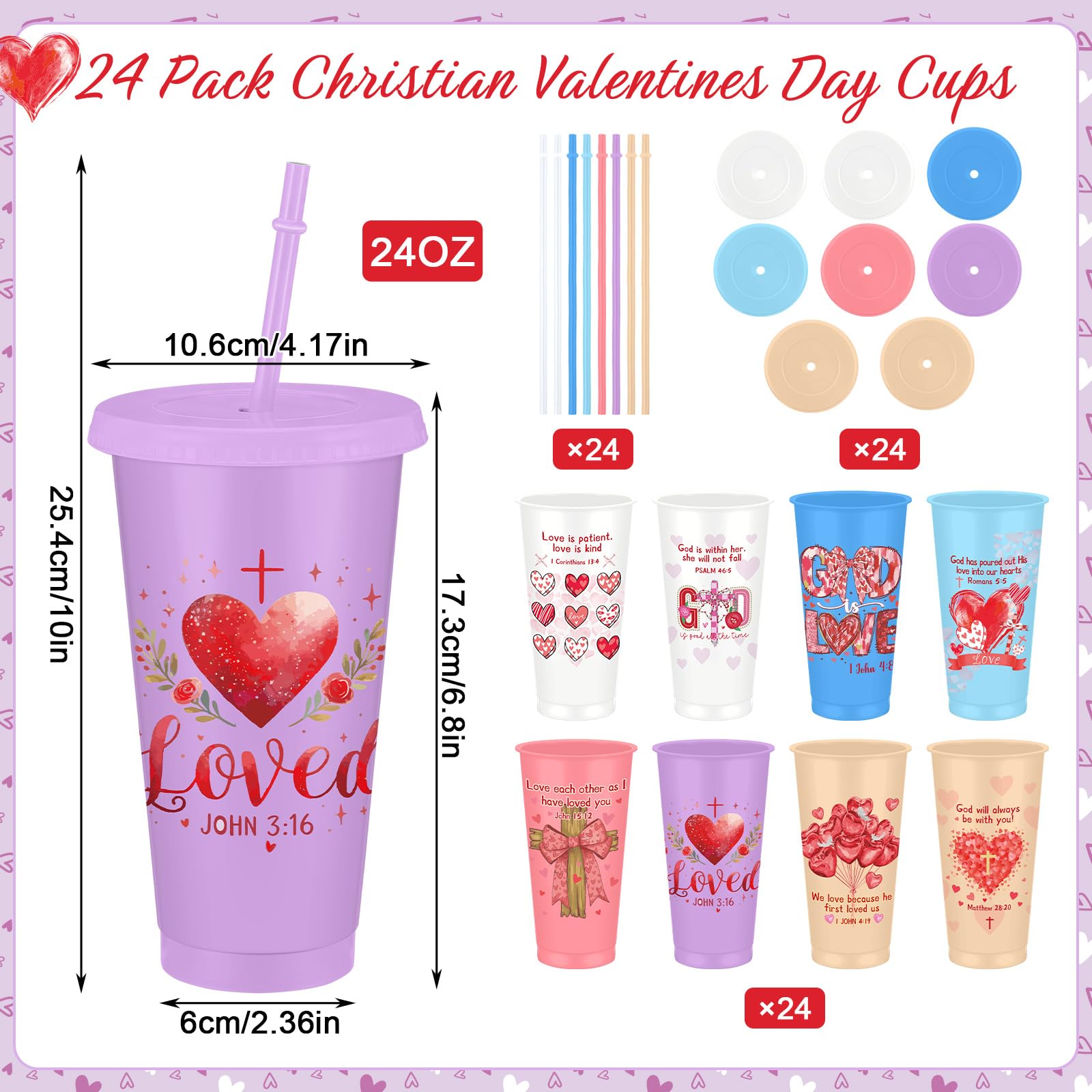 Jesus Bible verse cups bulk by Skylety 24 oz for church events