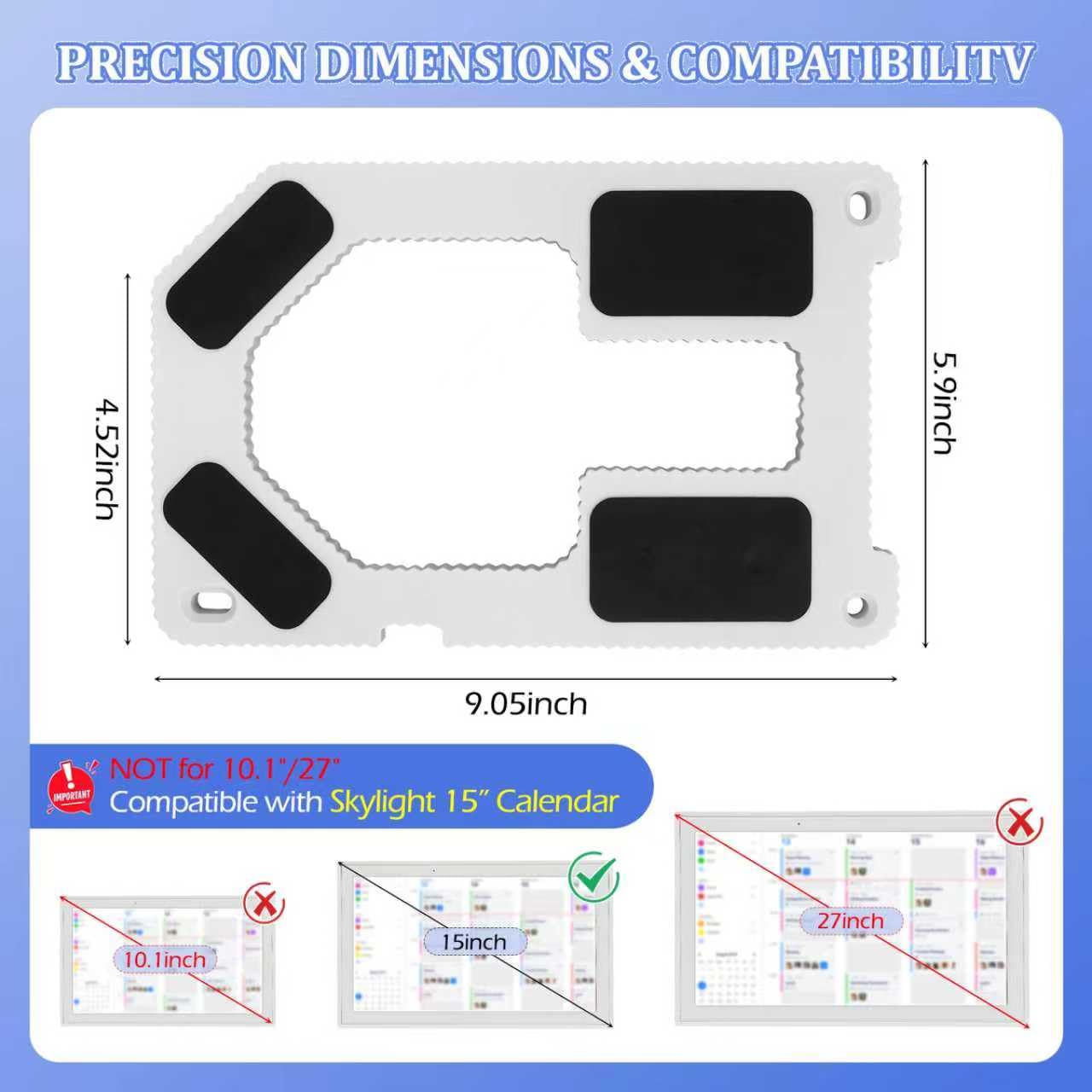 Skylight 15” Calendar mount on fridge showing magnets