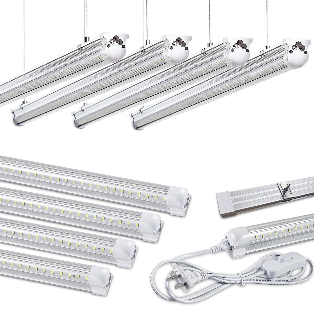 Skymoatled 8Pack 4FT LED Shop Light overview