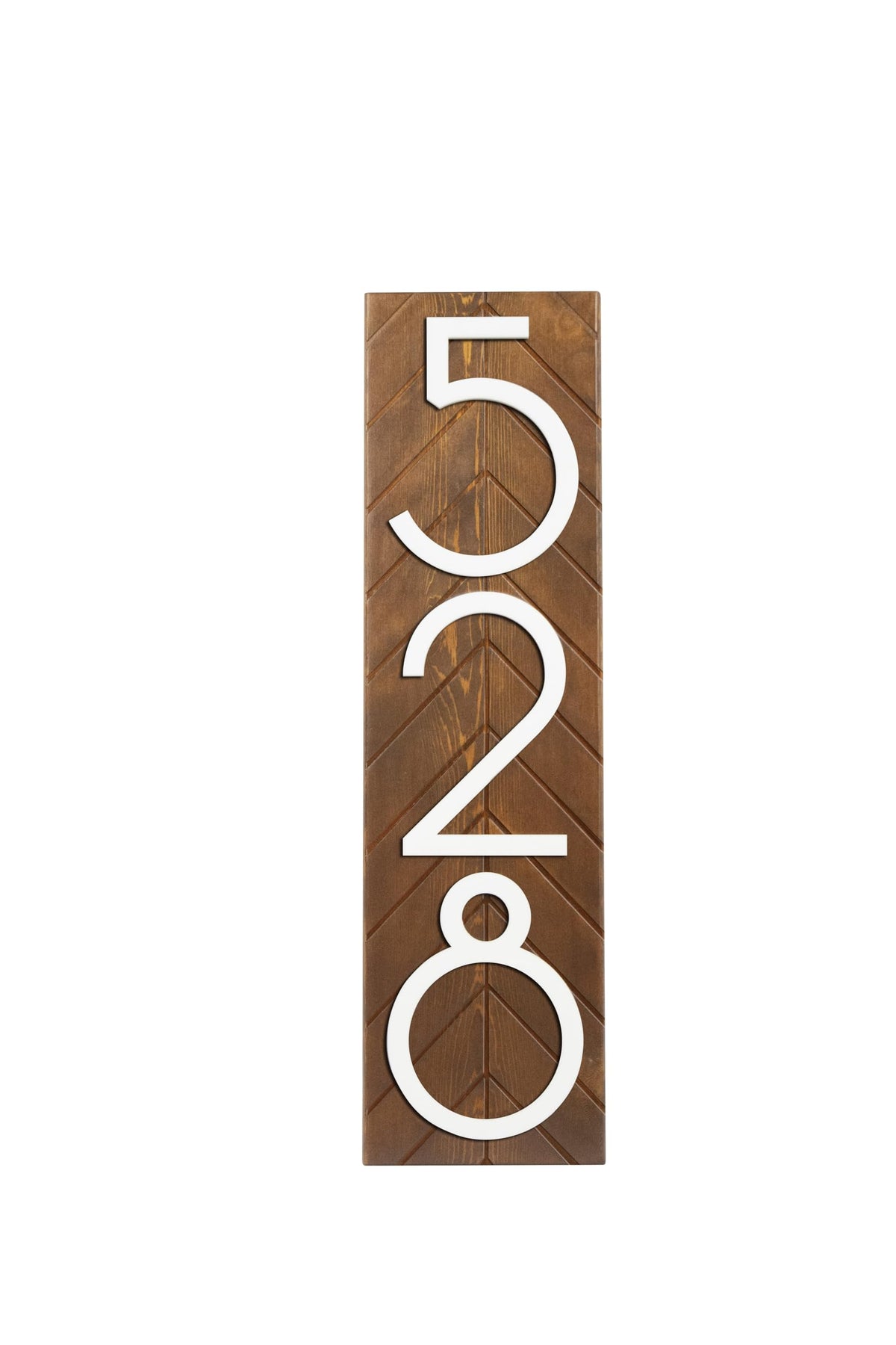 Sleek Modern House Number Plaque with Western Red Cedar and acrylic digits