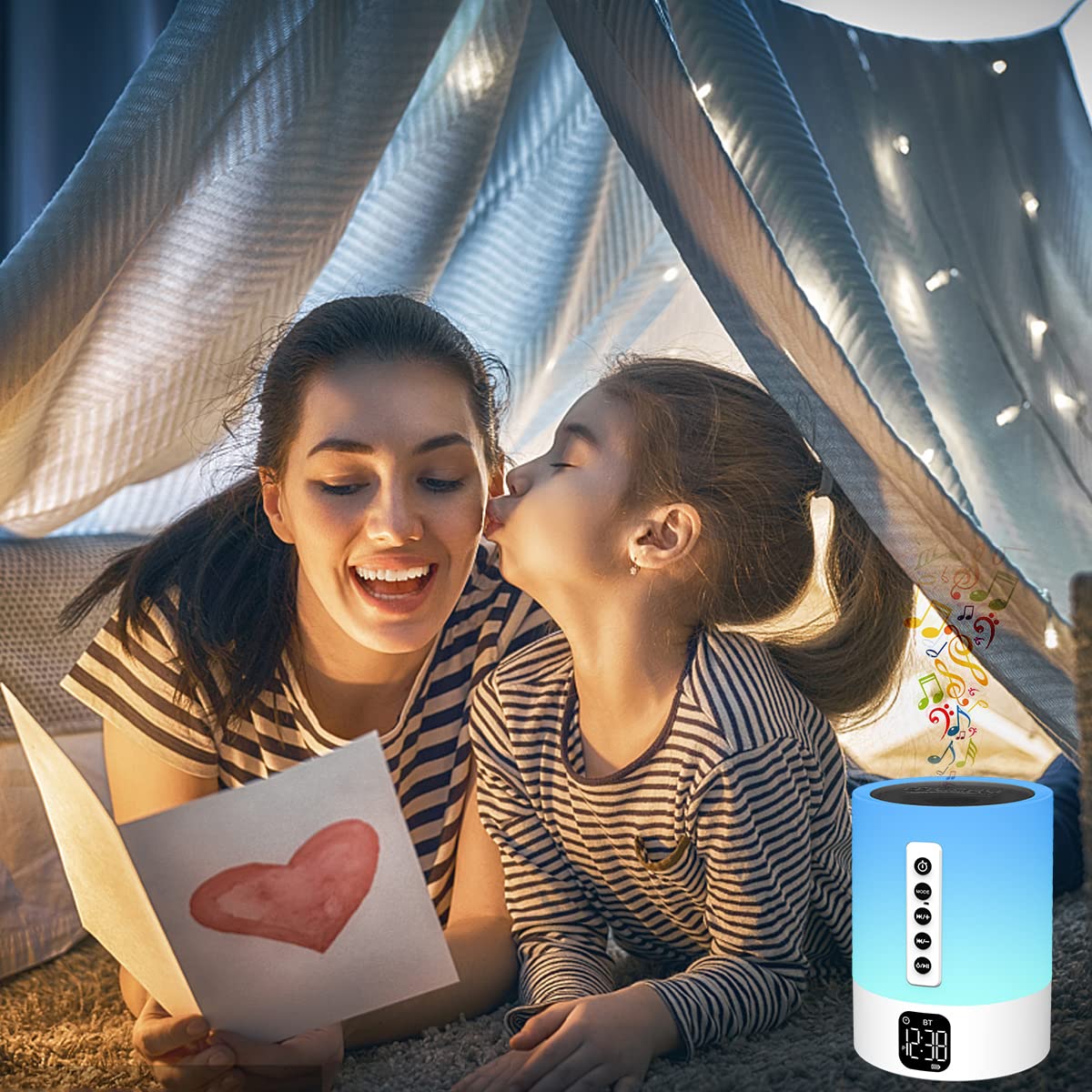 Kids teens bedside clock lamp image
