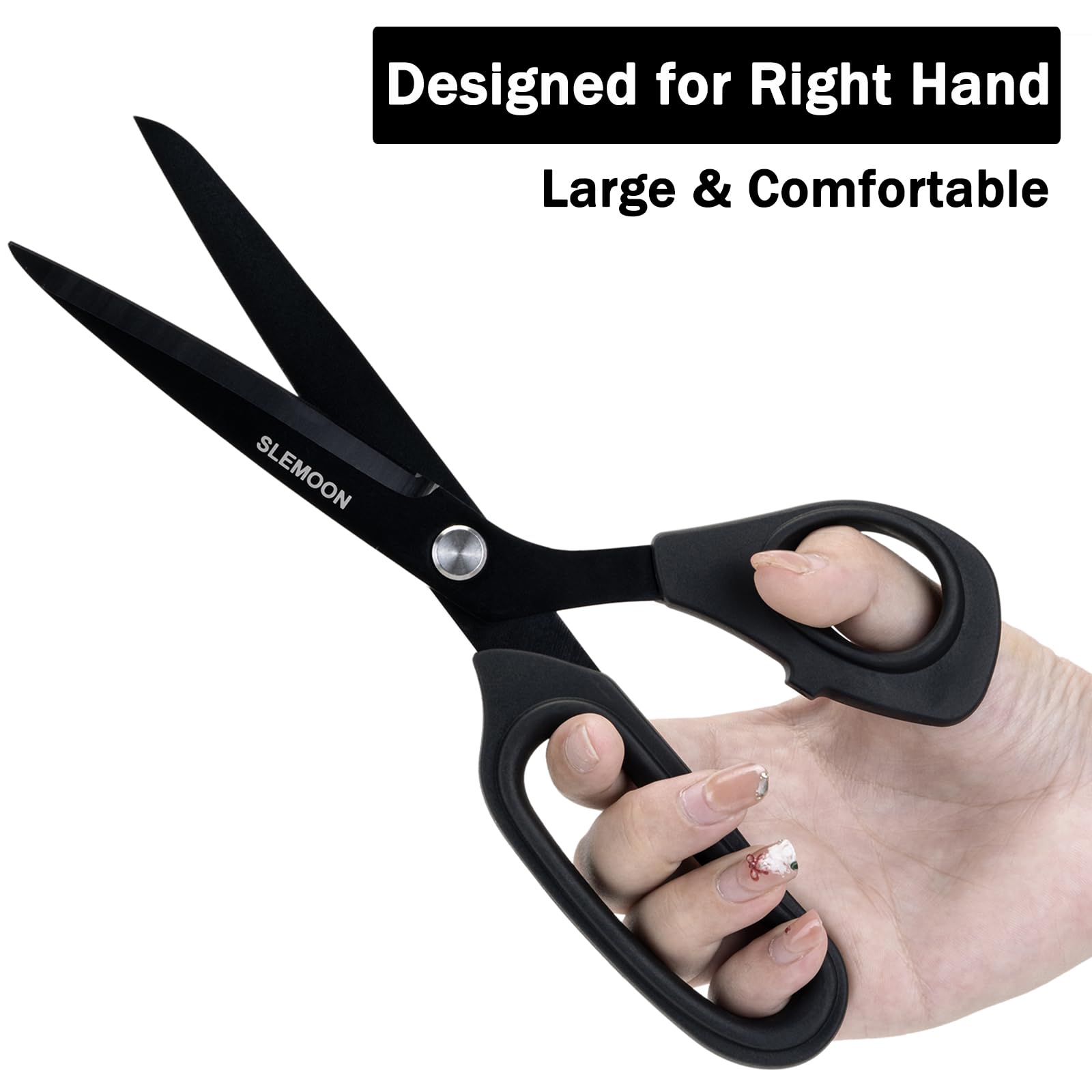10 inch cutting length and broad blade on SLEMOON scissors