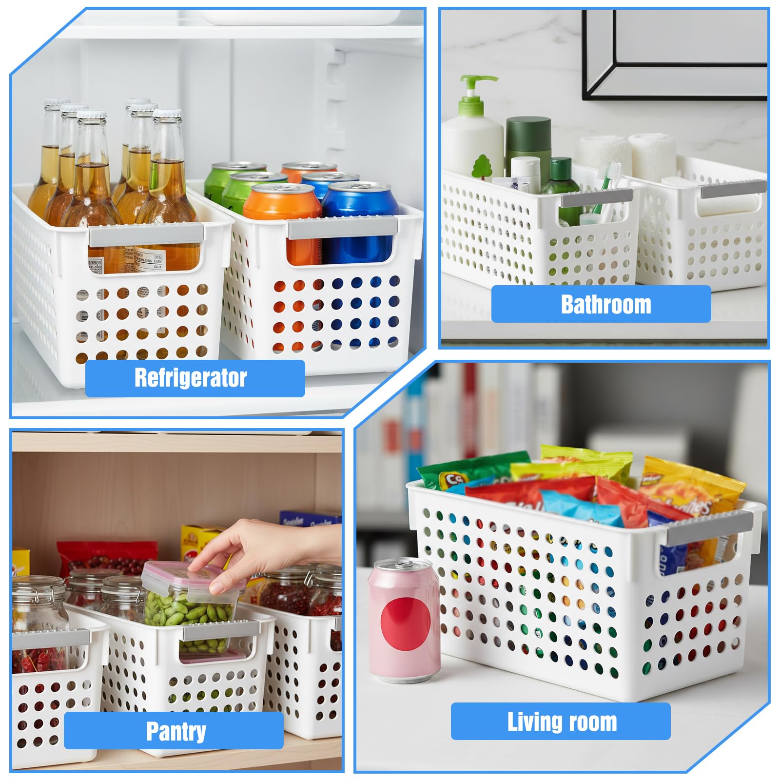 Durable thickened plastic narrow basket for shelves