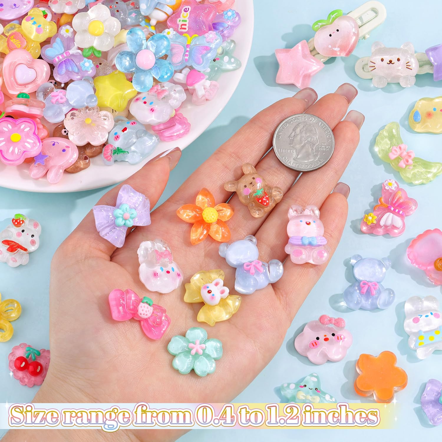 3D slime charms with assorted colors