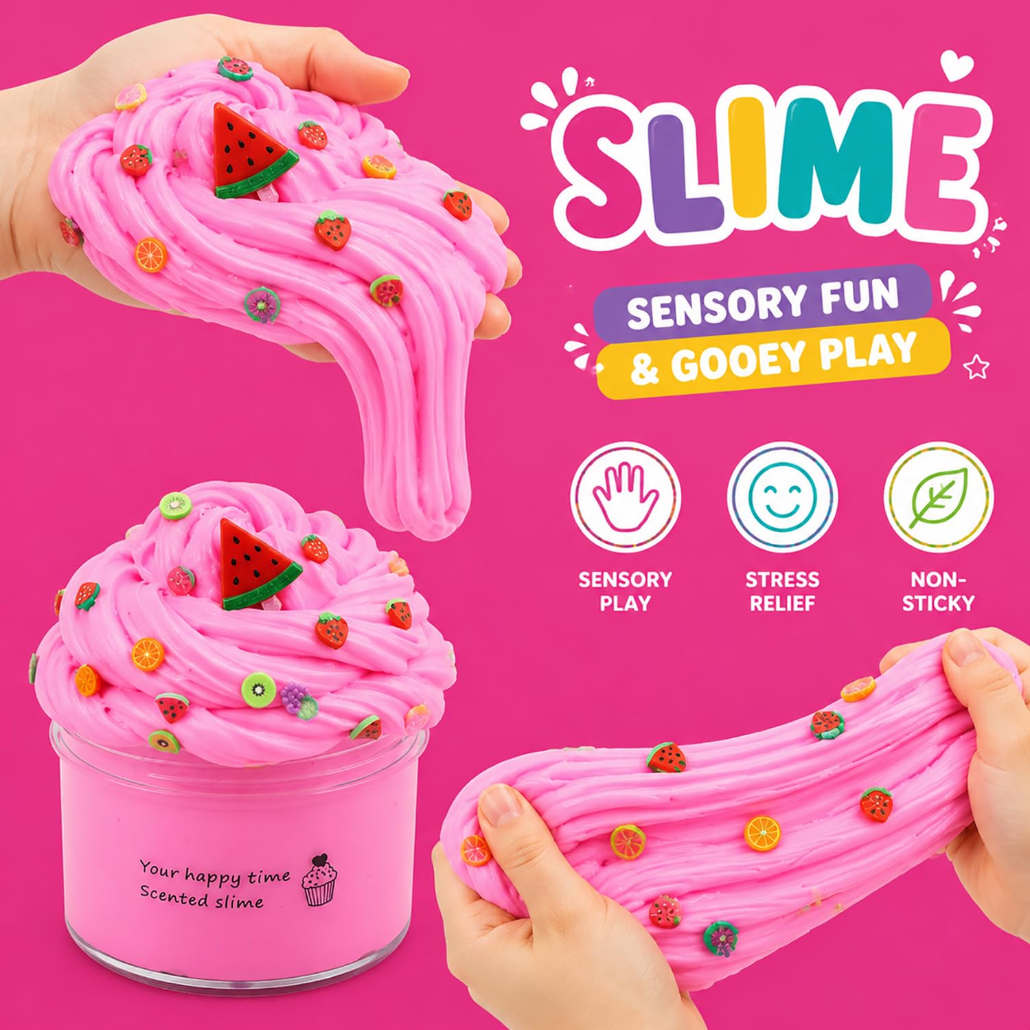 Non-sticky butter slime texture for kids