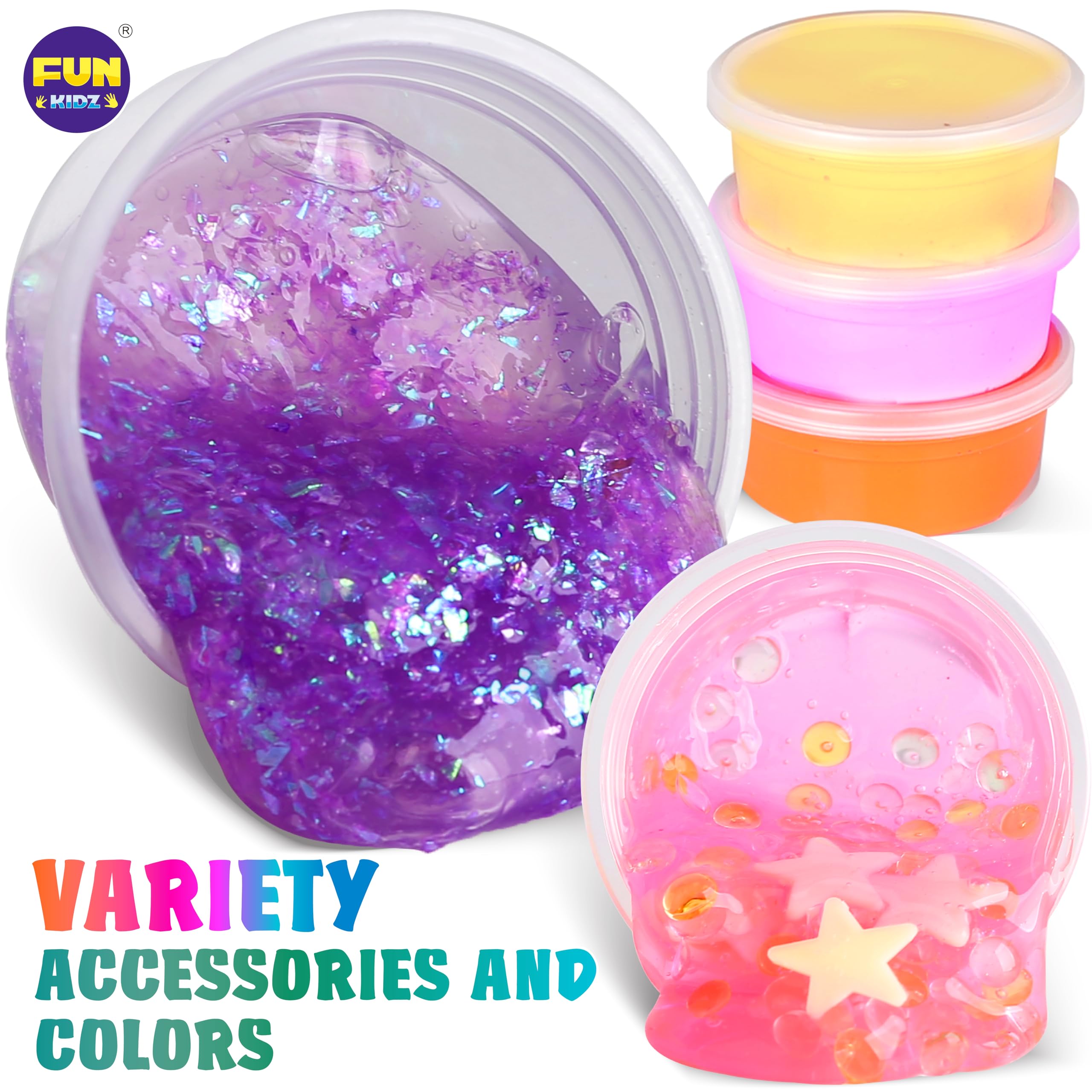Rainbow slime set included in jumbo slime kit for kids