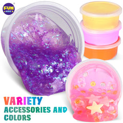 Rainbow slime set included in jumbo slime kit for kids