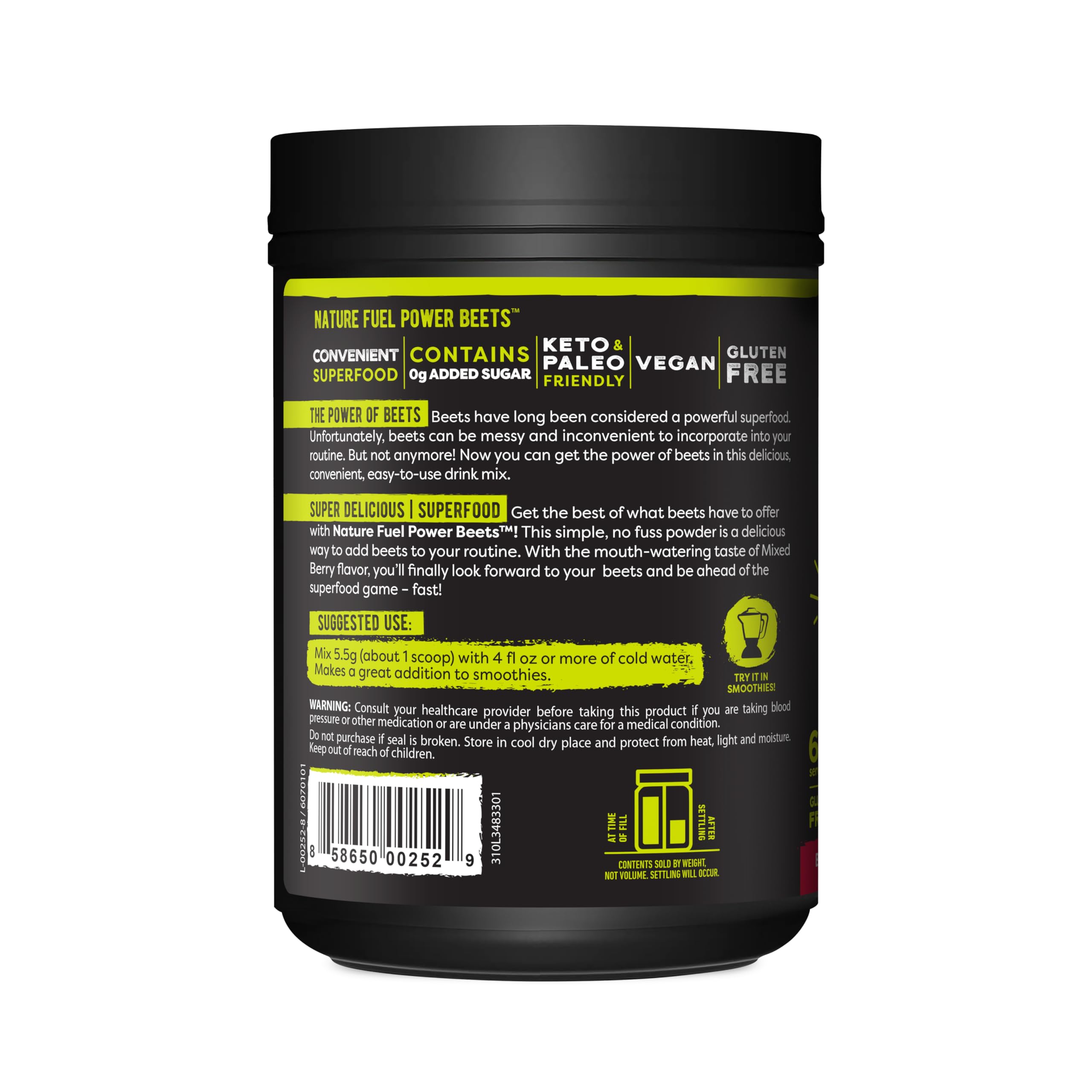 Antioxidant support from Power Beets Powder SlimFast mixed berry