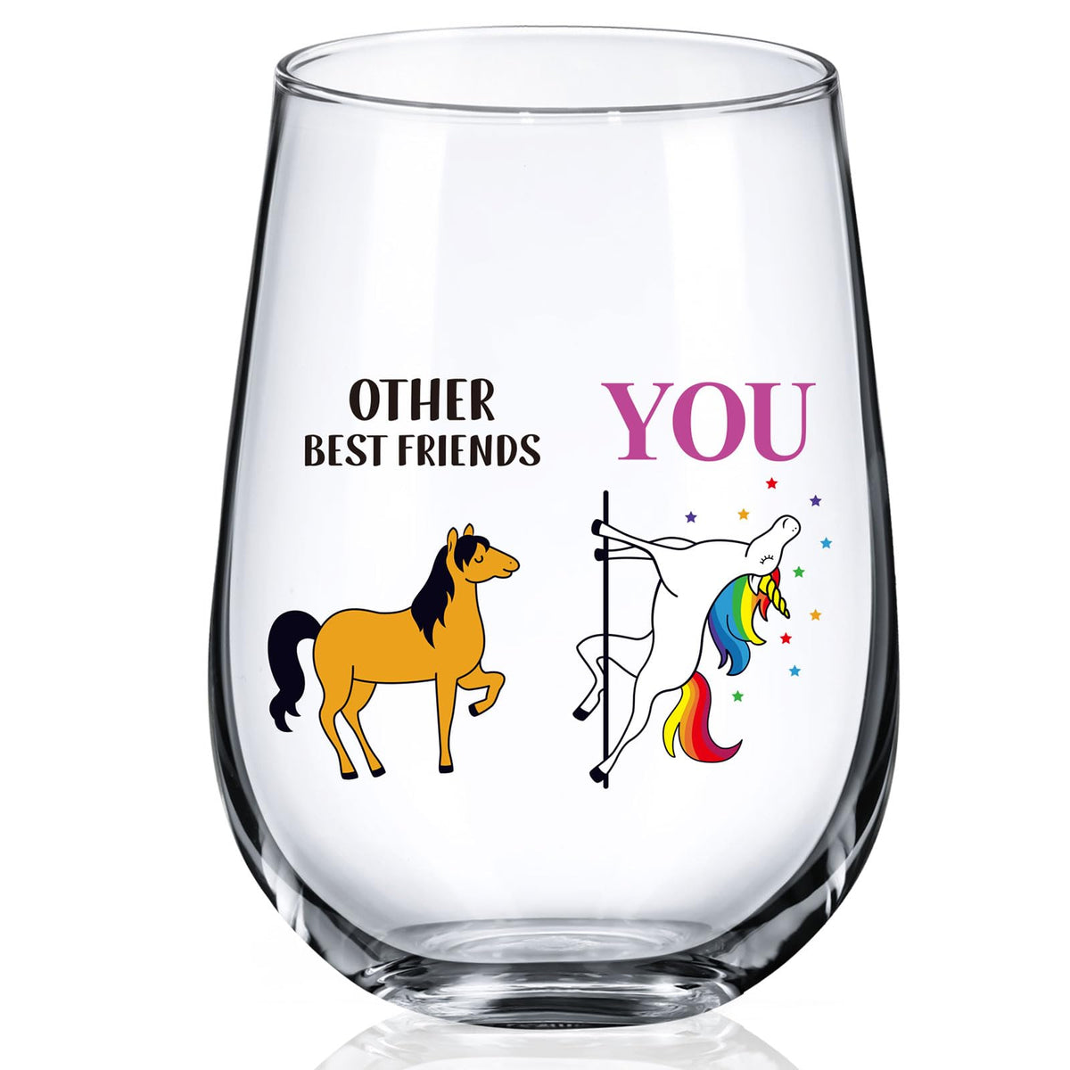 Sliner 17oz friendship wine glasses unicorn design