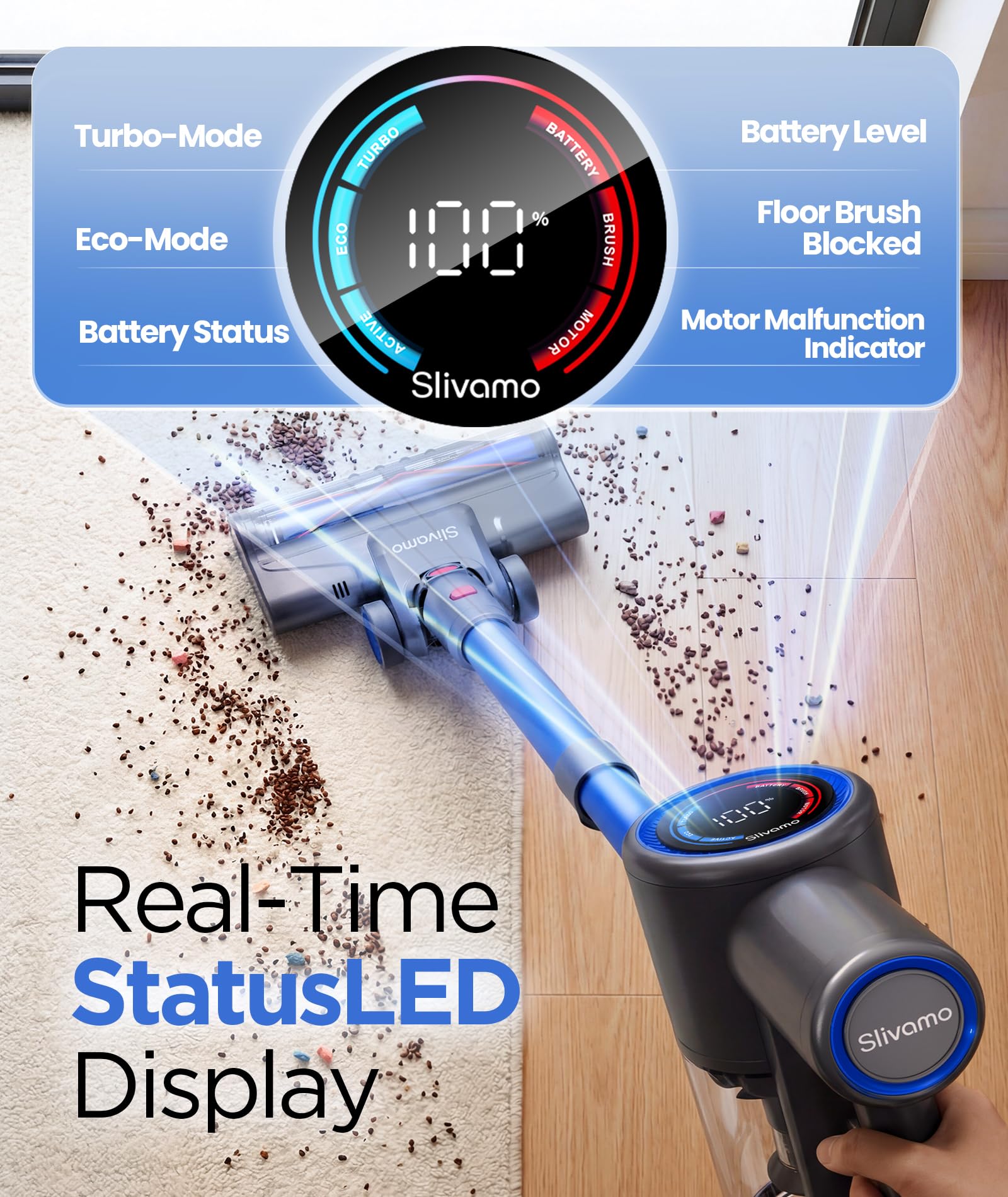 Slivamo S10 with LED display close up