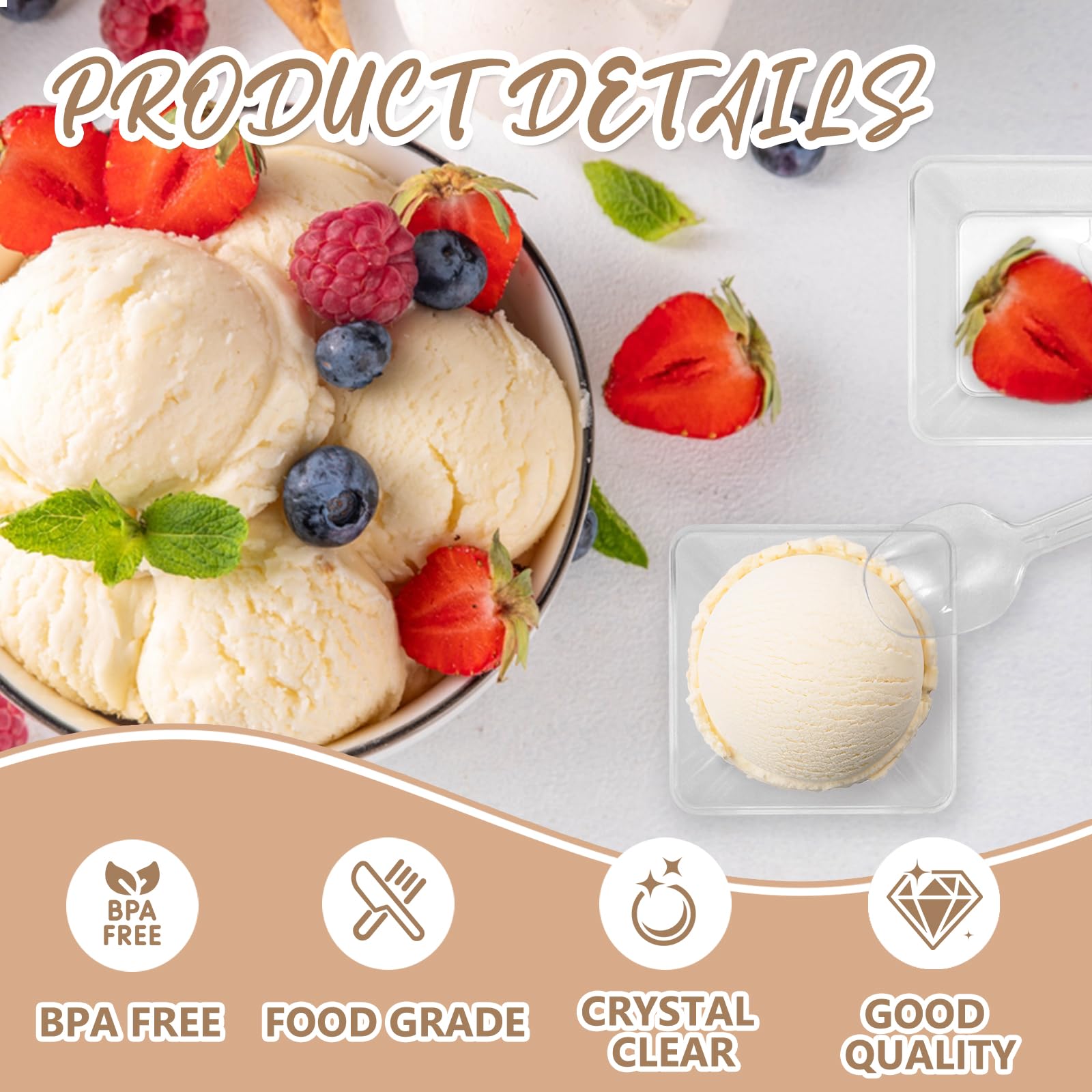 2.5 x 2.5 inch disposable plates for fruit snacks and desserts