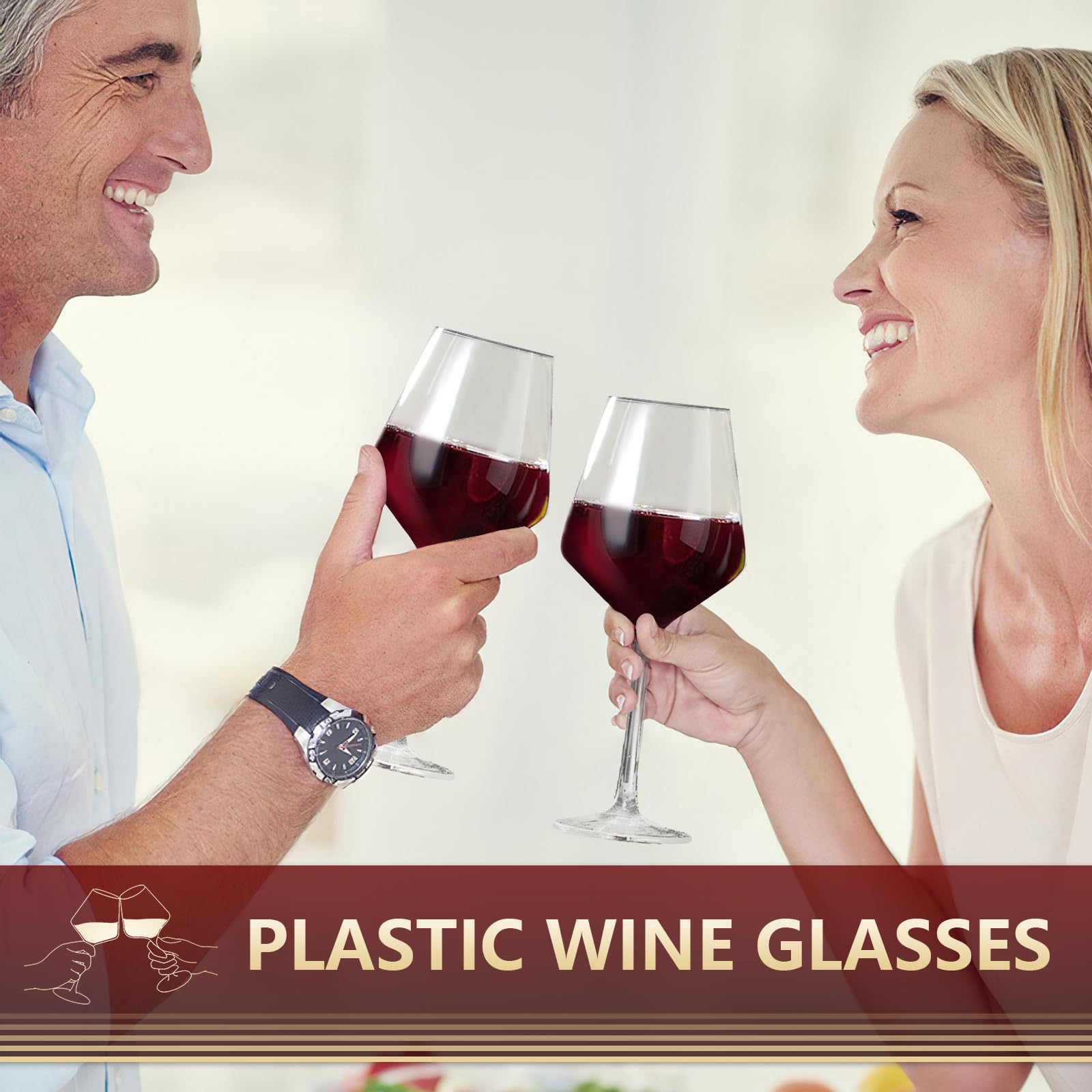 Food-grade durable plastic wine glasses set