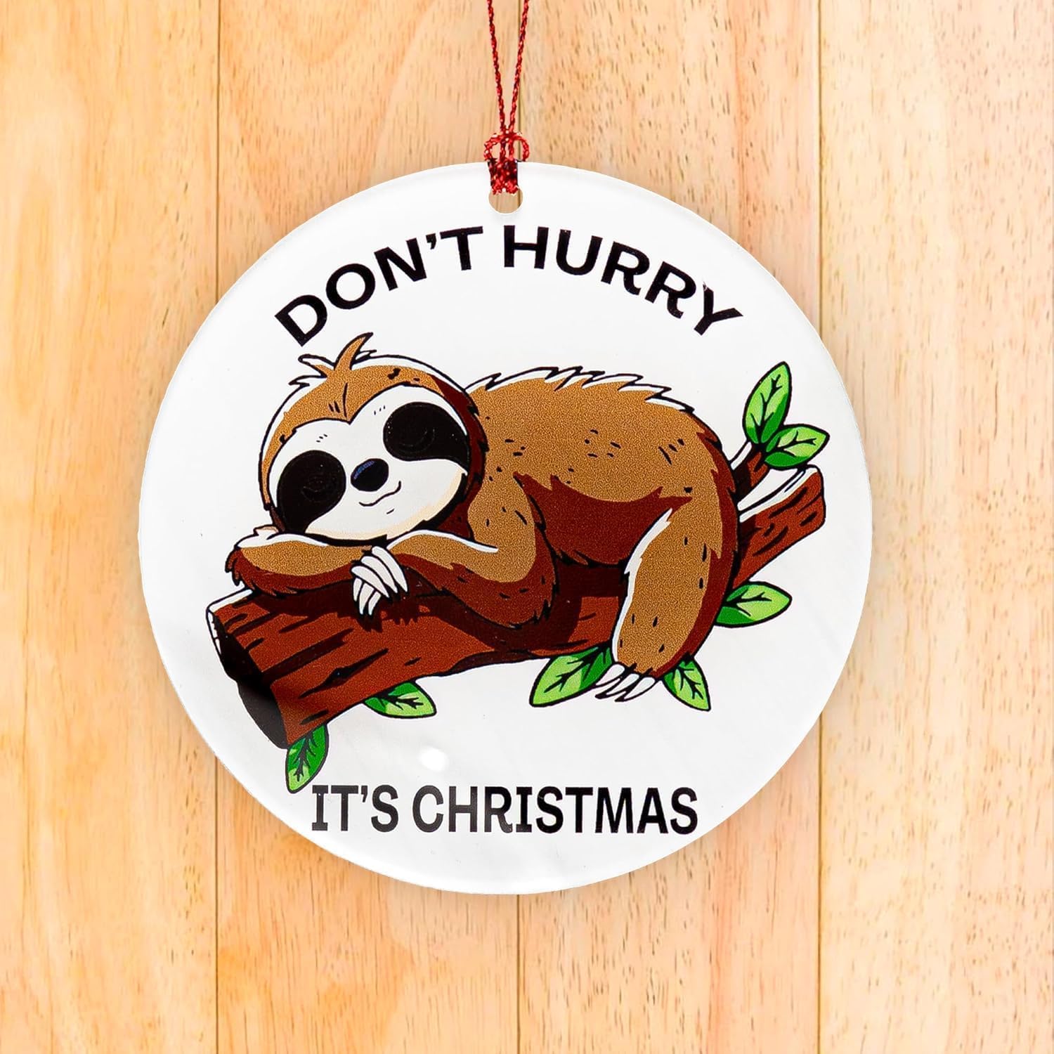 3.9 inch Sloth Ornament with acrylic finish