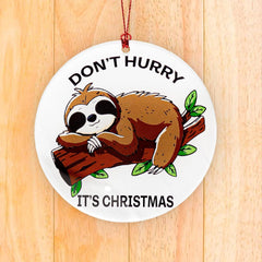 3.9 inch Sloth Ornament with acrylic finish