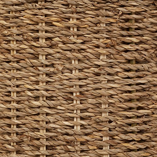 Seagrass storage baskets with side handles and metal mesh