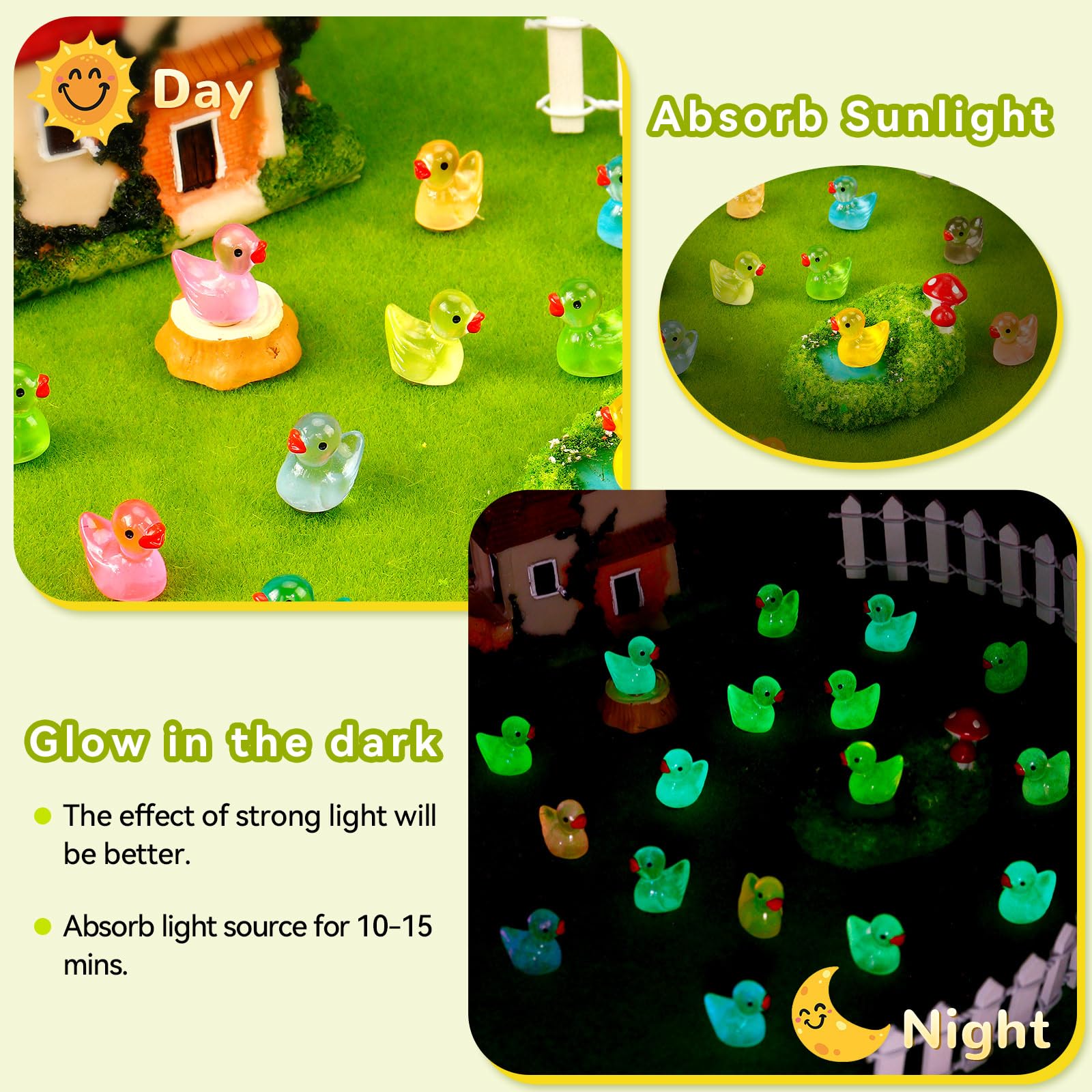 Glow in the dark duck magnets for fridge and whiteboard