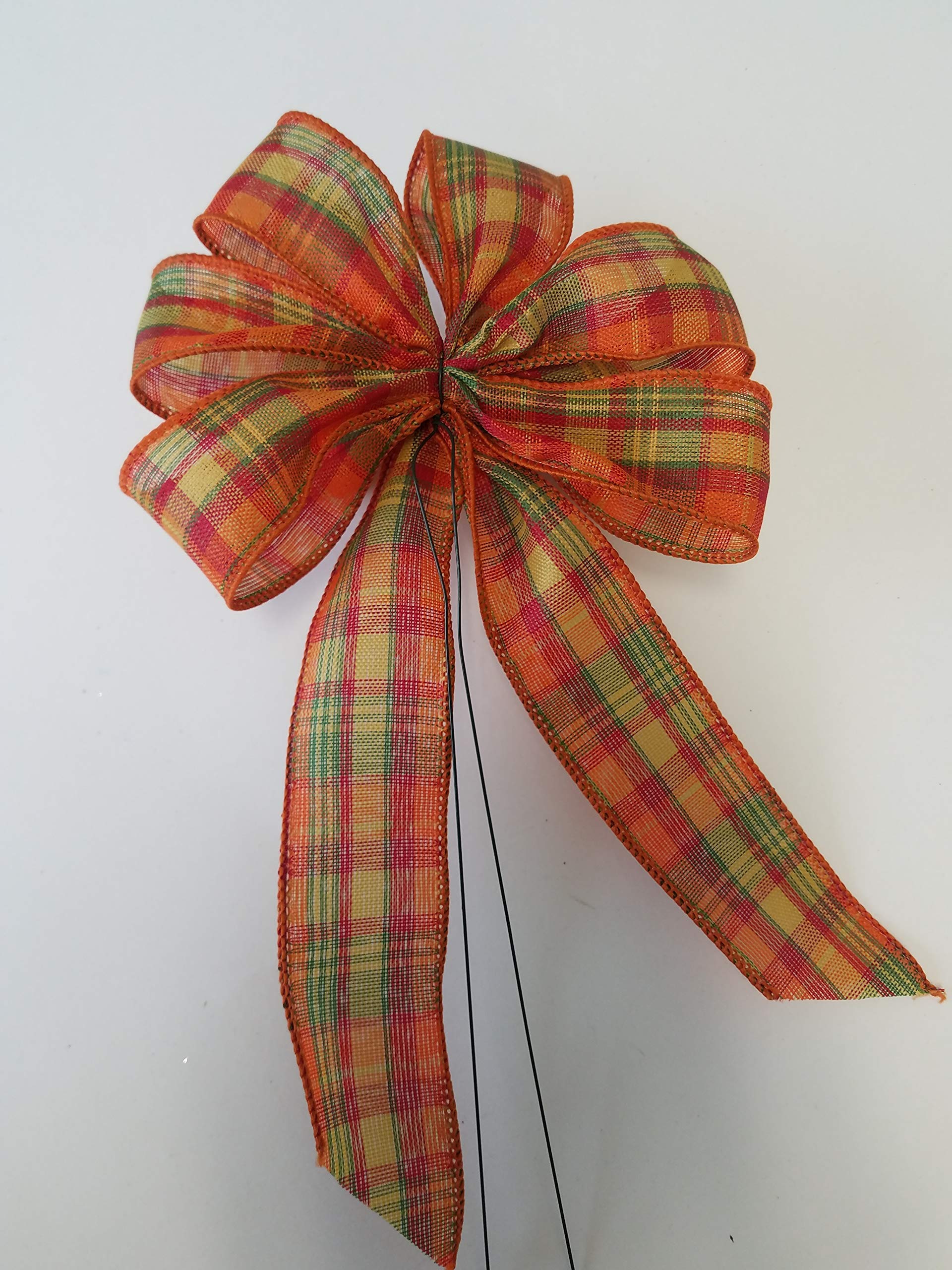 18 inch stem wire attached wreath bow for easy mounting