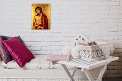 Small 7x5 Nymfios icon depicting Jesus before His Passion