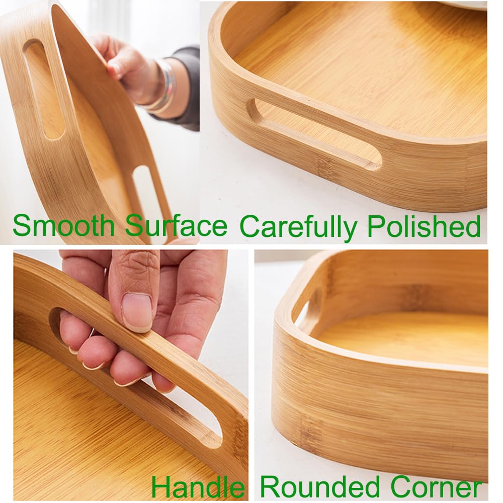 Bamboo serving tray size 12.9 inch by 9 inch by 1.96 inch