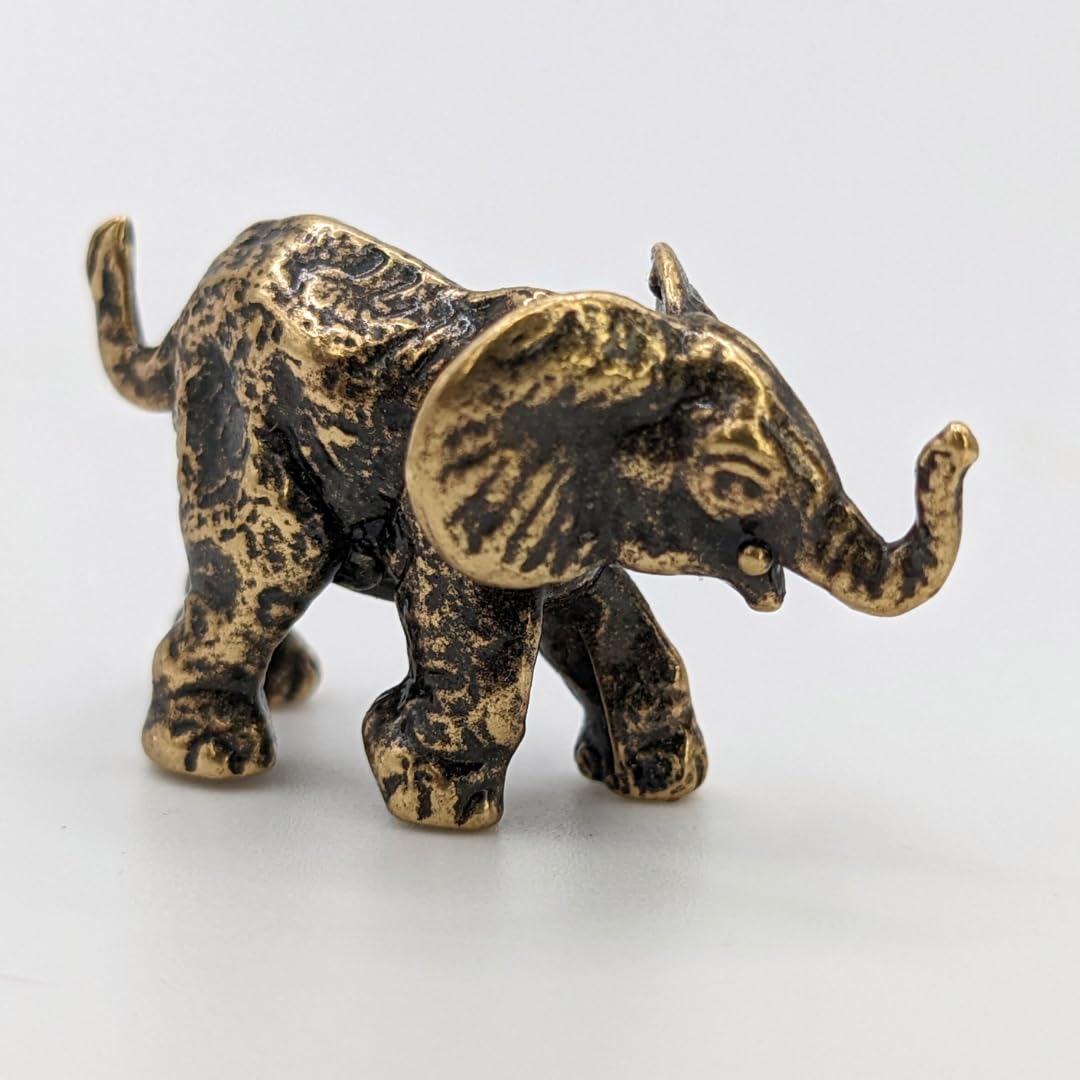 Collectible brass elephant ornament tiny statue