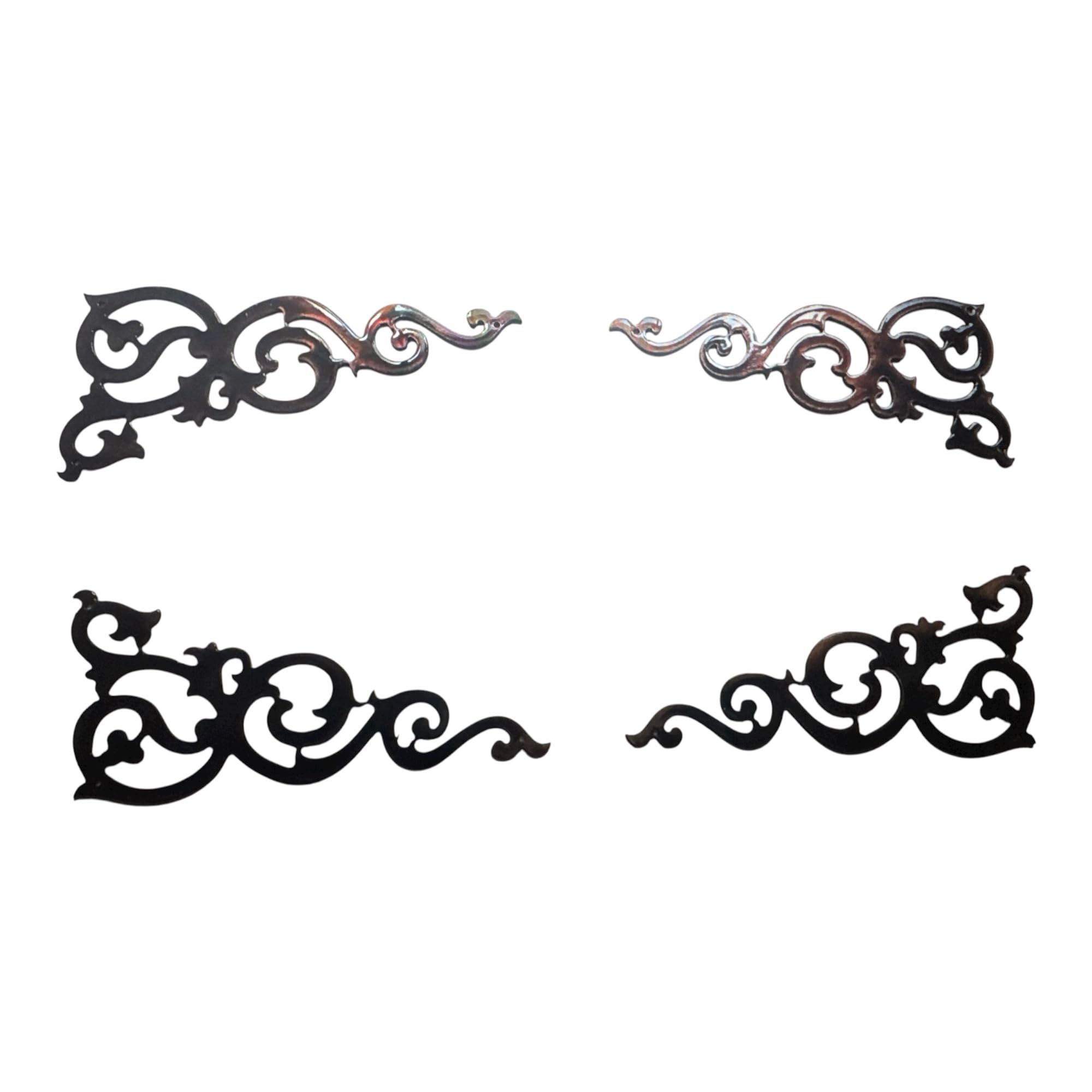 Small Decorative Scroll Corner Accents set of 4 metal wall art image 1