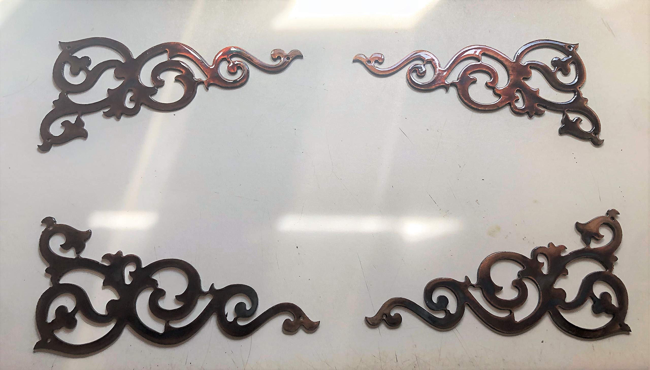 Small Decorative Scroll Corner Accents set of 4 metal wall art image 2