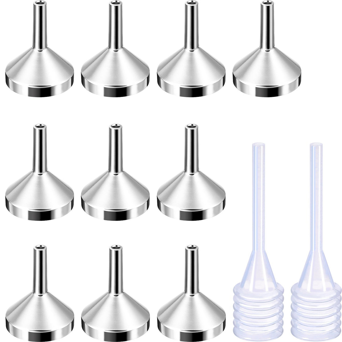 small metal funnel set for perfume bottles