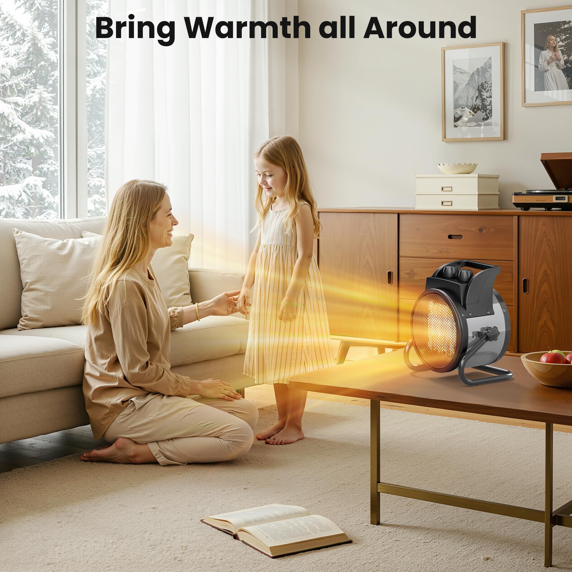 Room heater with automatic safety shutoff