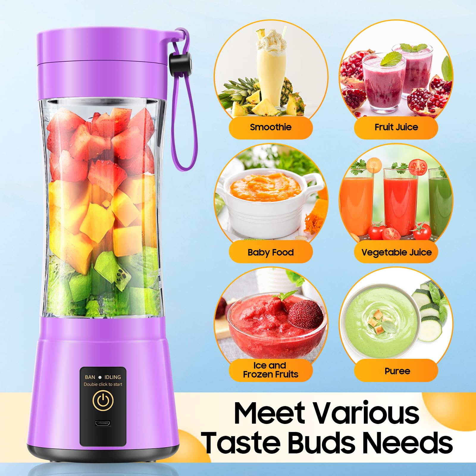 Compact small size blender designed for travel and office use