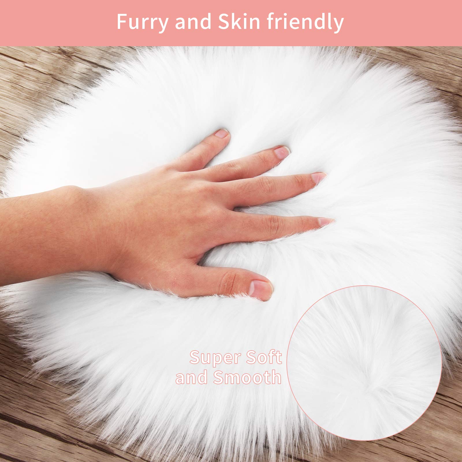 compact 12 inch faux sheepskin rug suitable for photos