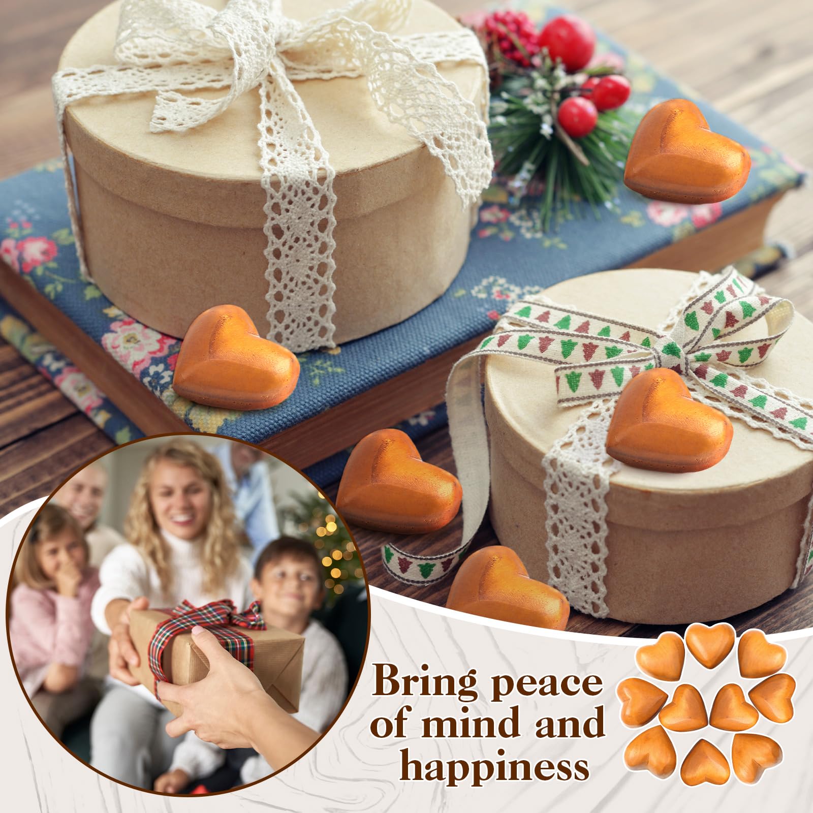 Olive wood hearts for crafts and celebrations
