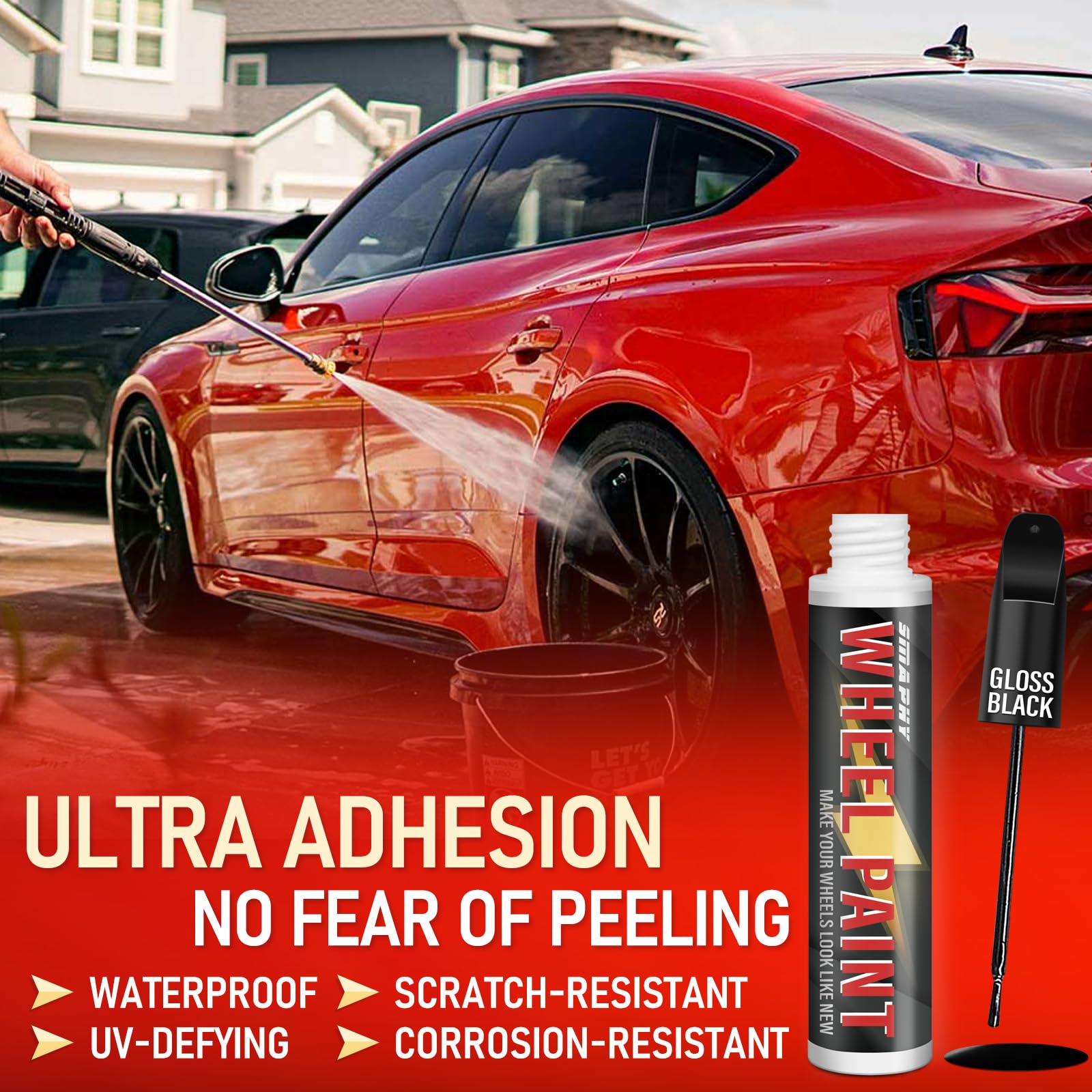 Universal black rim paint for wheels