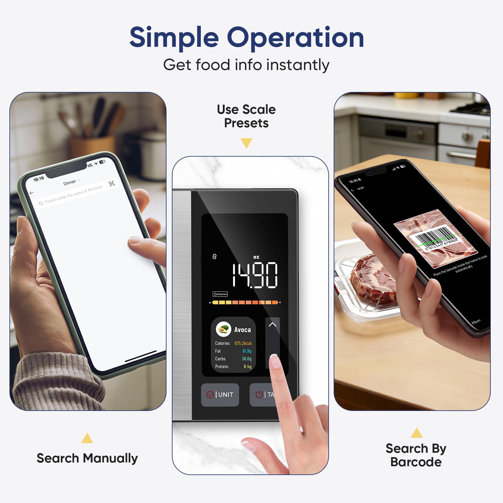 tare function and weight measurement on smart scale