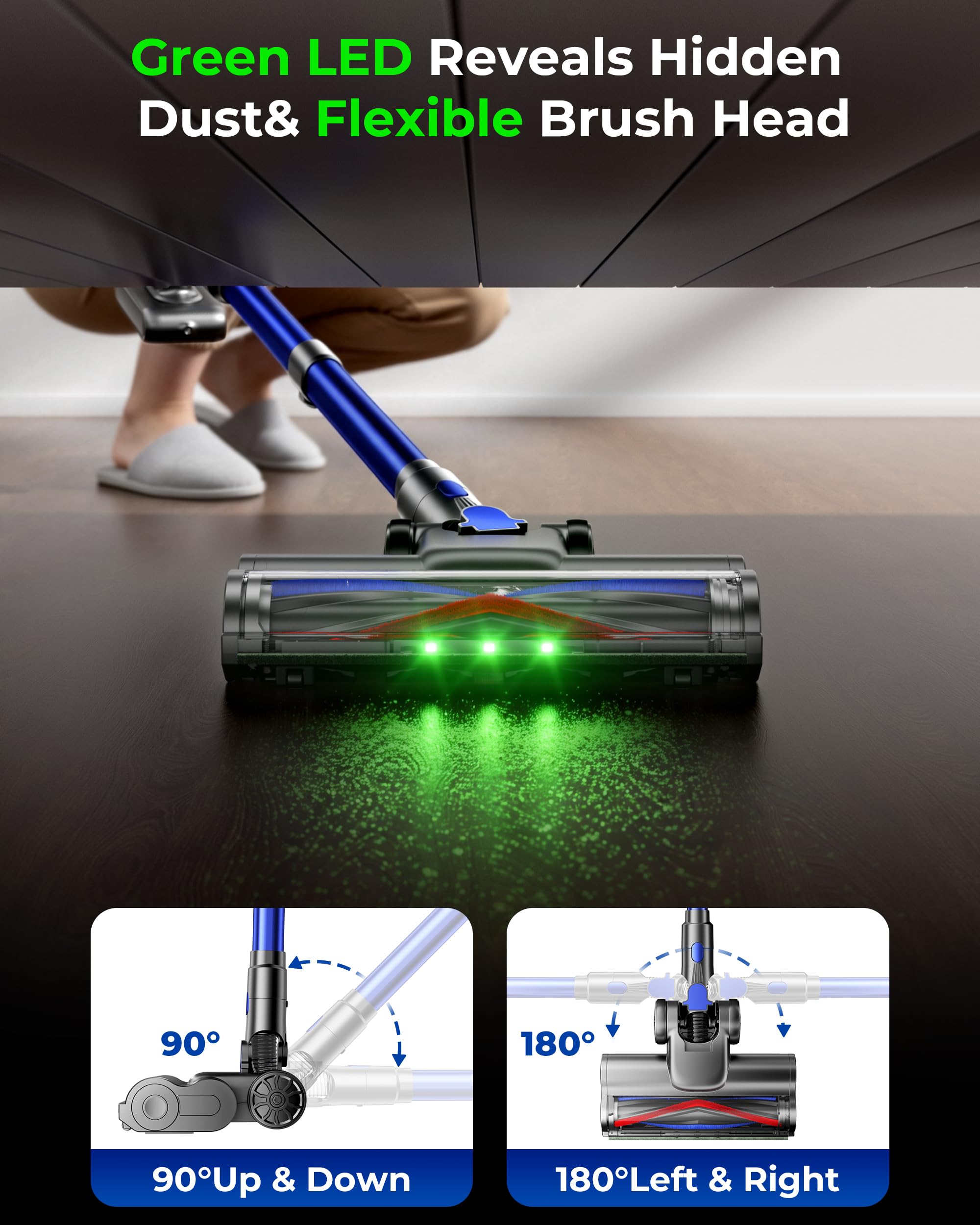 smart touch screen LED display on vacuum