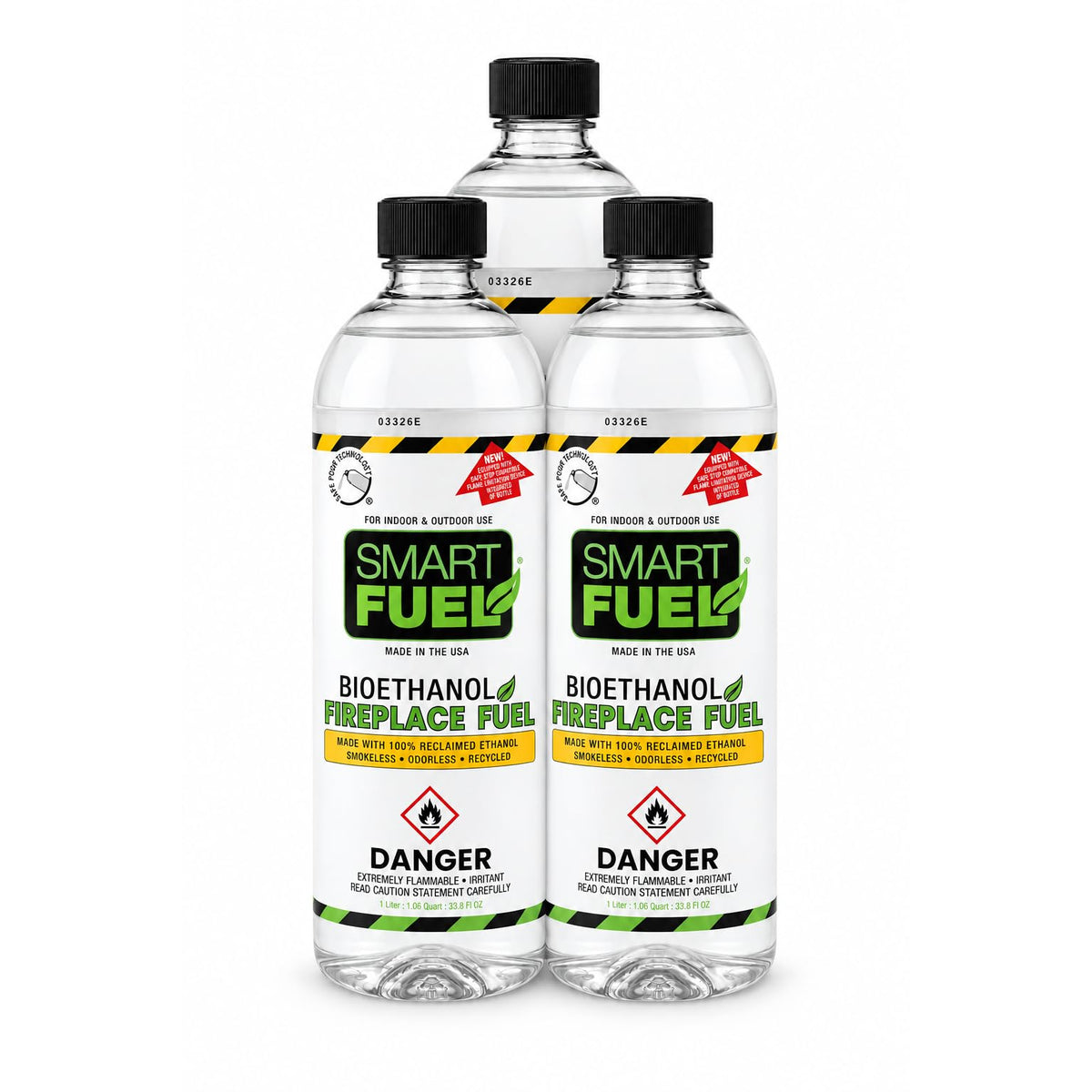 SmartFuel bioethanol fuel bottle 1 L pack of 3