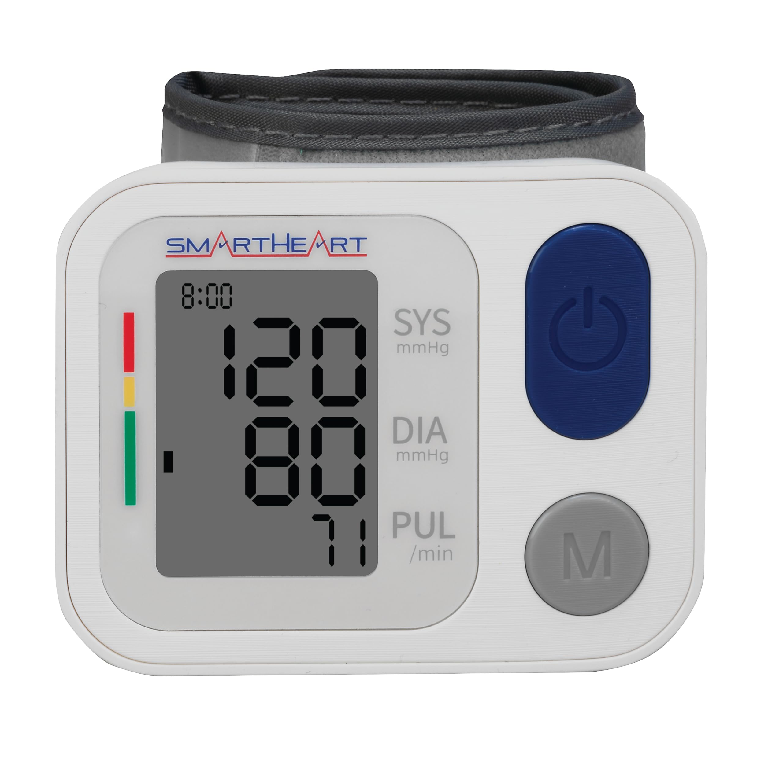 Compact wrist monitor fits adult wrists 5.3-7.6 inches