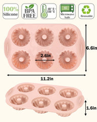 silicone fluted tube pans overall size 11.2 x 6.5 x 1.6 inches