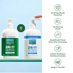 Zinc activated mouthwash by SmartMouth showing dual-bottle system