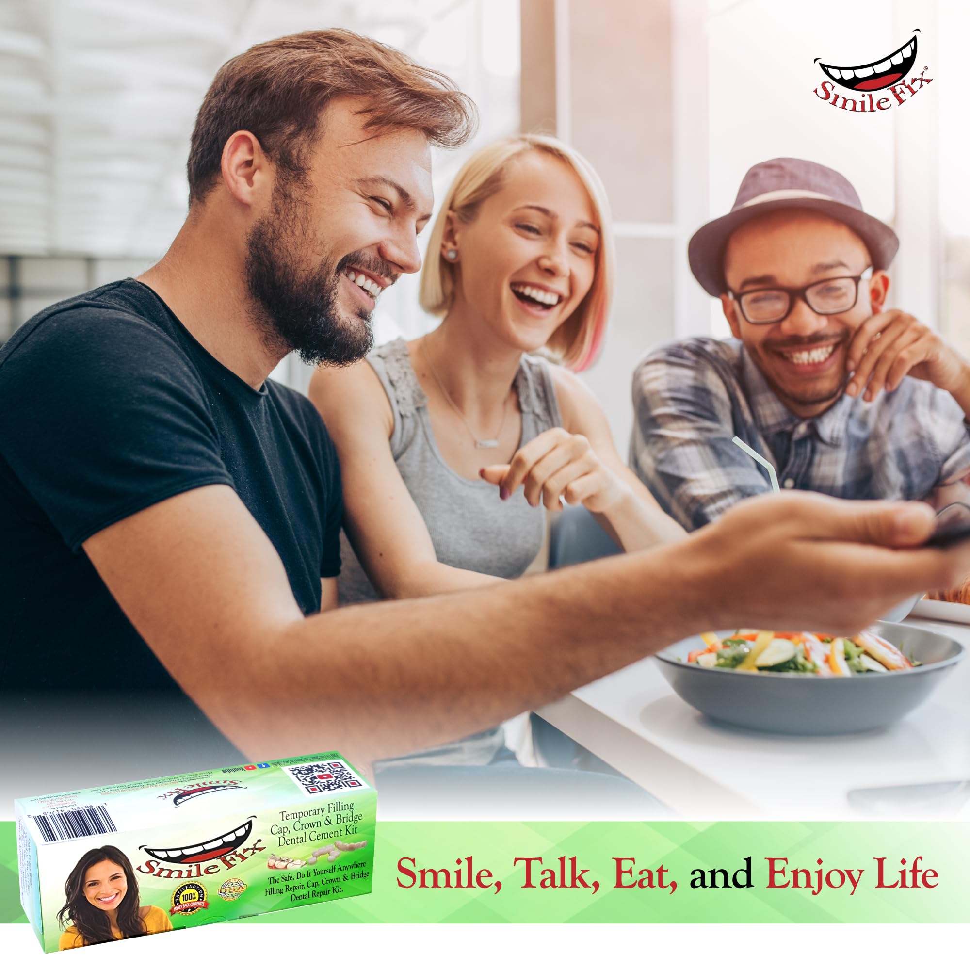 SmileFix dental cement kit for emergencies ages 12 to 100