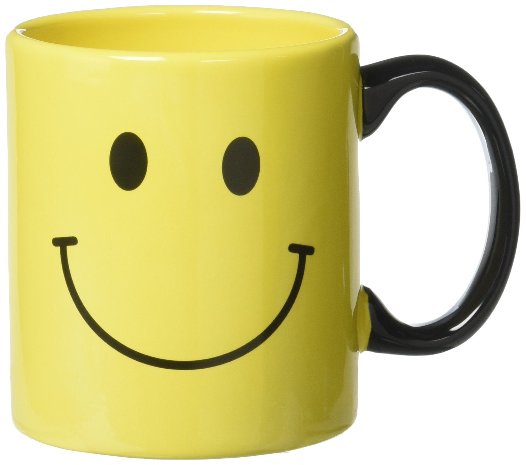 Smiley Face Ceramic Mug with yellow smiley design