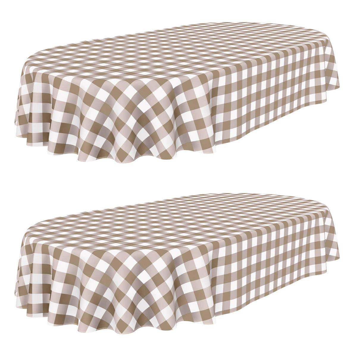 Smiry 2 Pack Oval Tablecloth with flannel backing 60x84