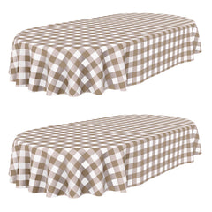 Smiry 2 Pack Oval Tablecloth with flannel backing 60x84