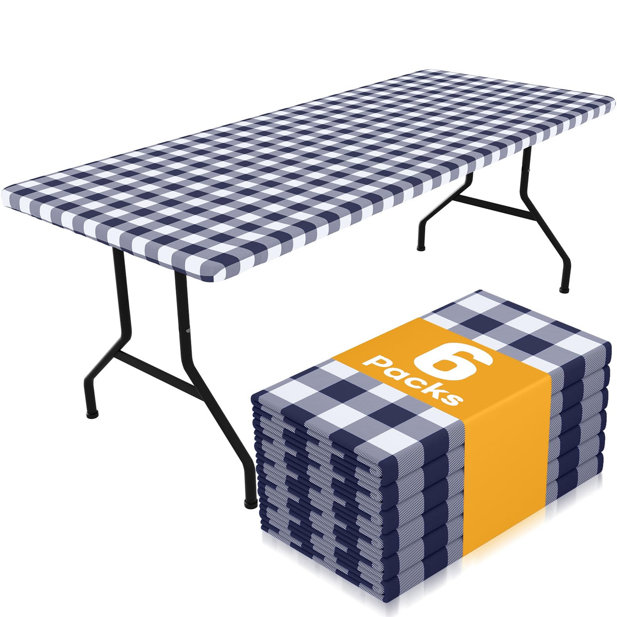 Smiry 8 foot picnic table cloth front view