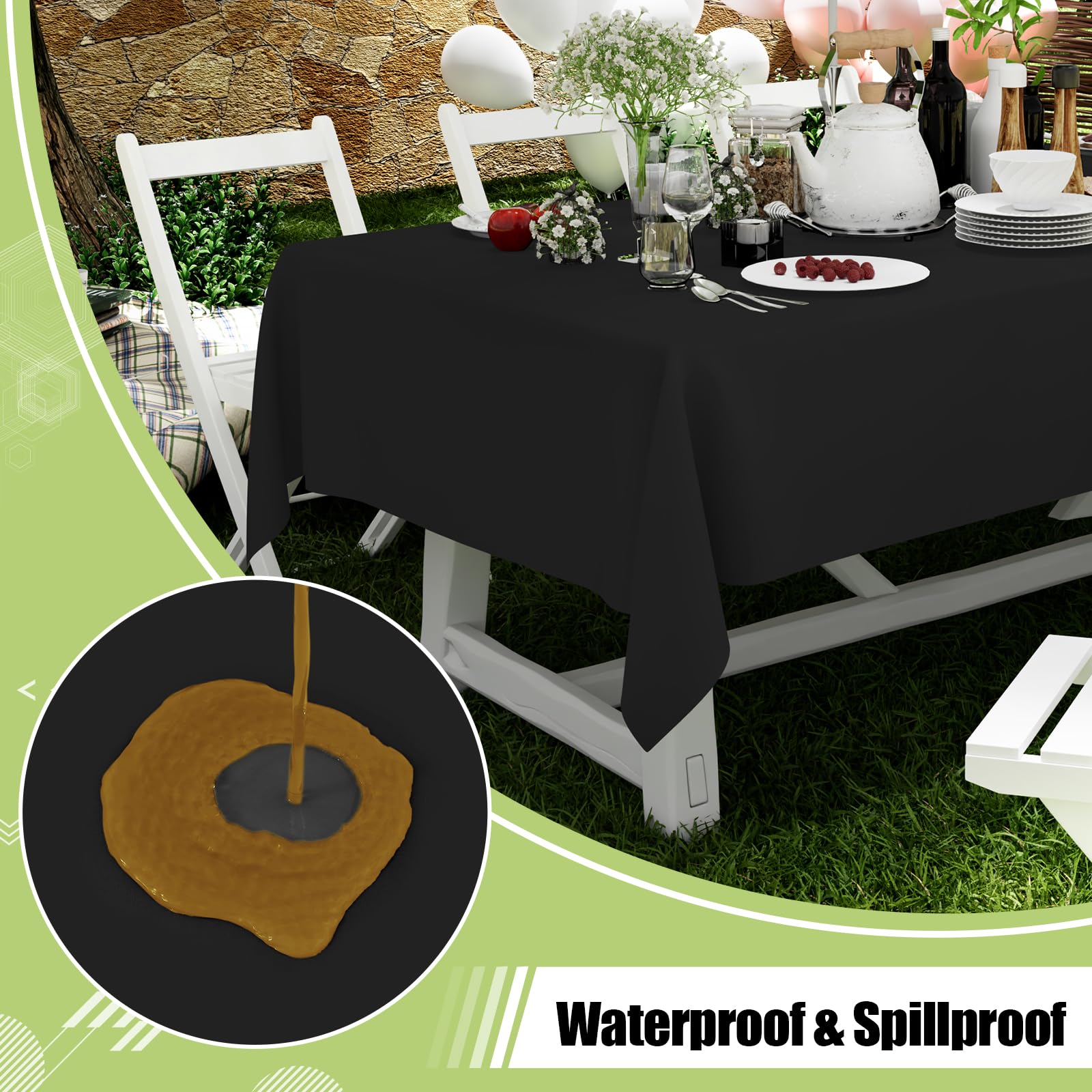 Smiry rectangular table cover 54x72 inch for party