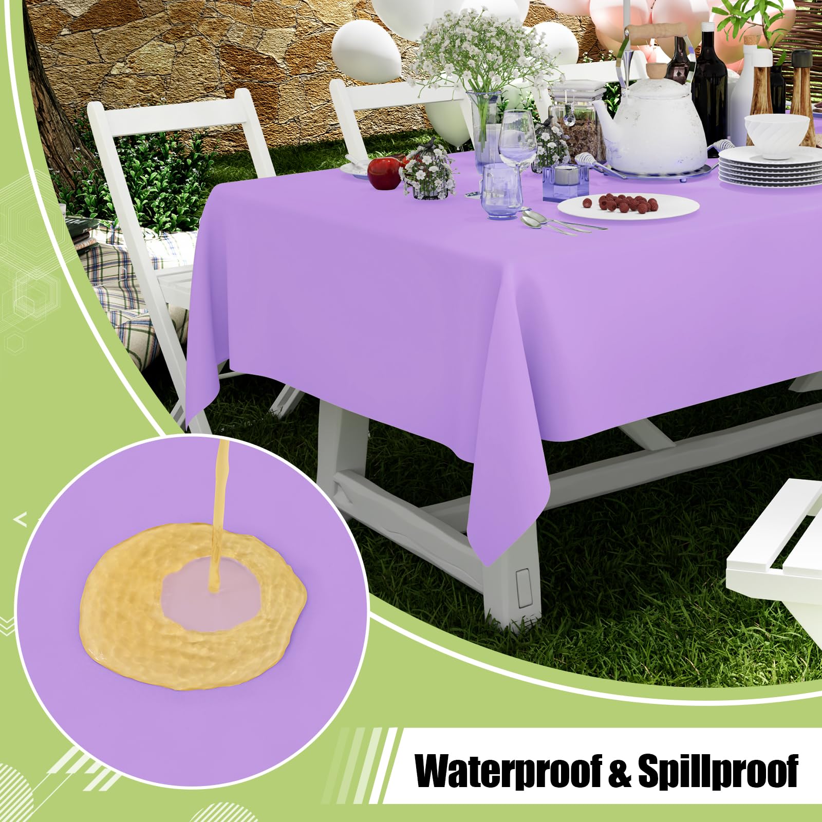 Lavender rectangular disposable table cover by Smiry