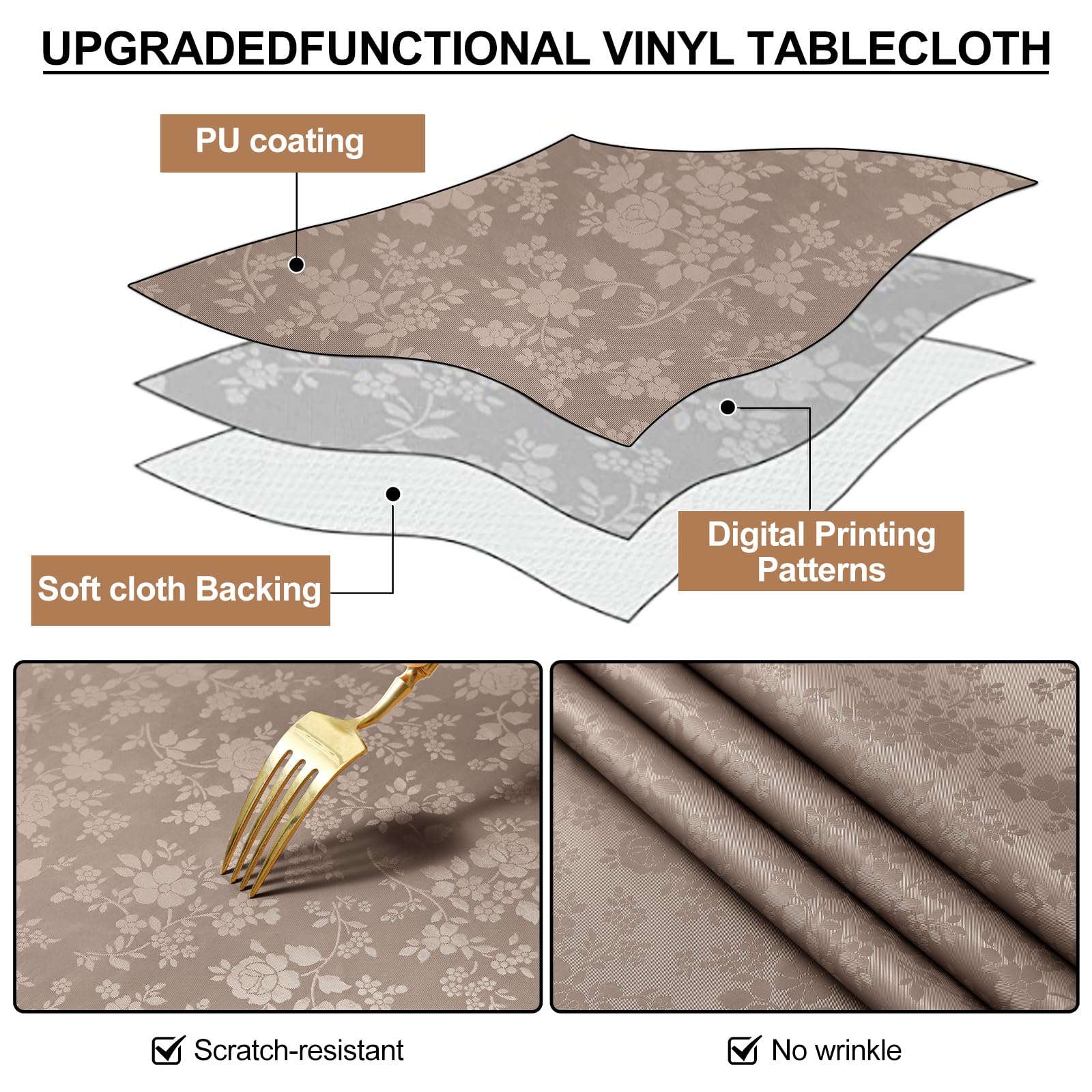 Smiry waterproof PU tablecloth 30x72
