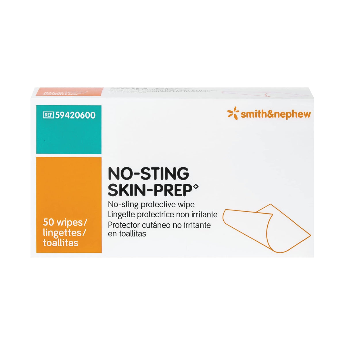 Smith+Nephew NO-STING SKIN-PREP Wipes box packaging