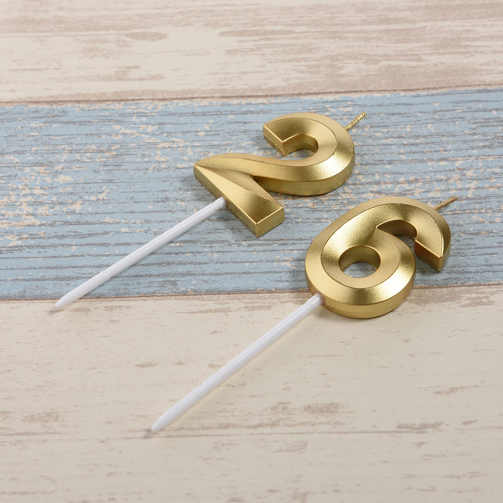 Gold candles size 1.3 in width and 1.9 in height